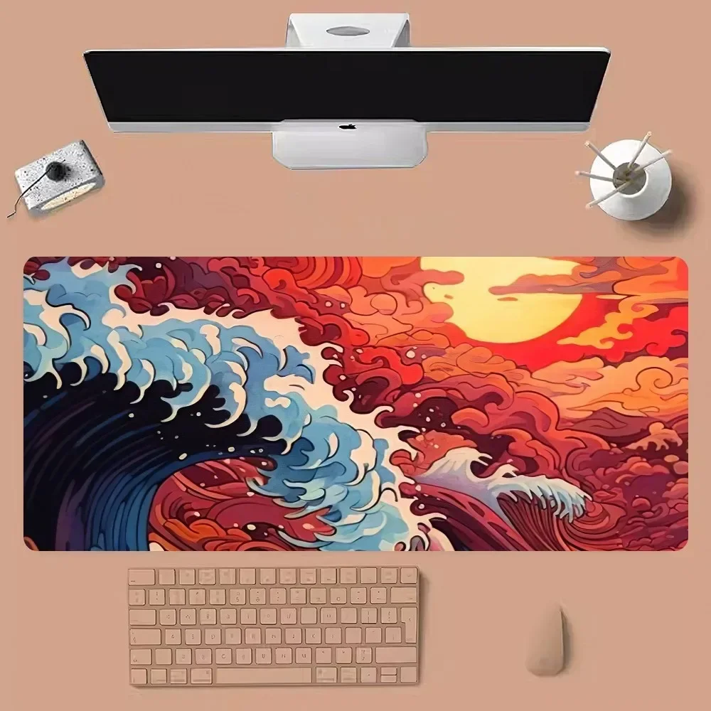 Japanese Waves Mouse Pad Large Gaming Compute Gamer PC Keyboard pad Mouse Mat desk accessories office desk mat gamer pad table