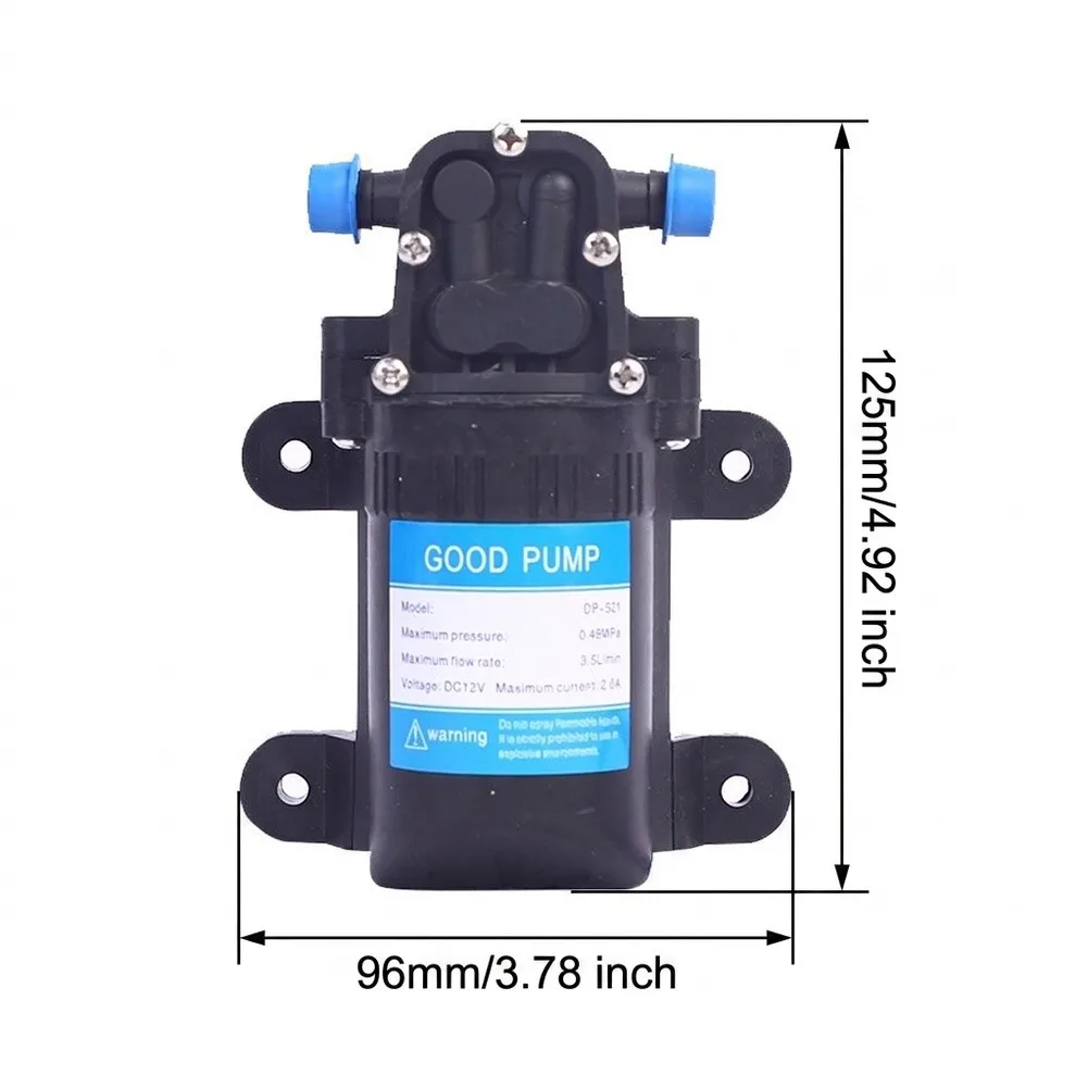 73 PSI Water Pump DC12V Water Pump For Outdoor Cleaning Tasks High Pressure Output Efficient Flow Rate Sturdy Plastic Build