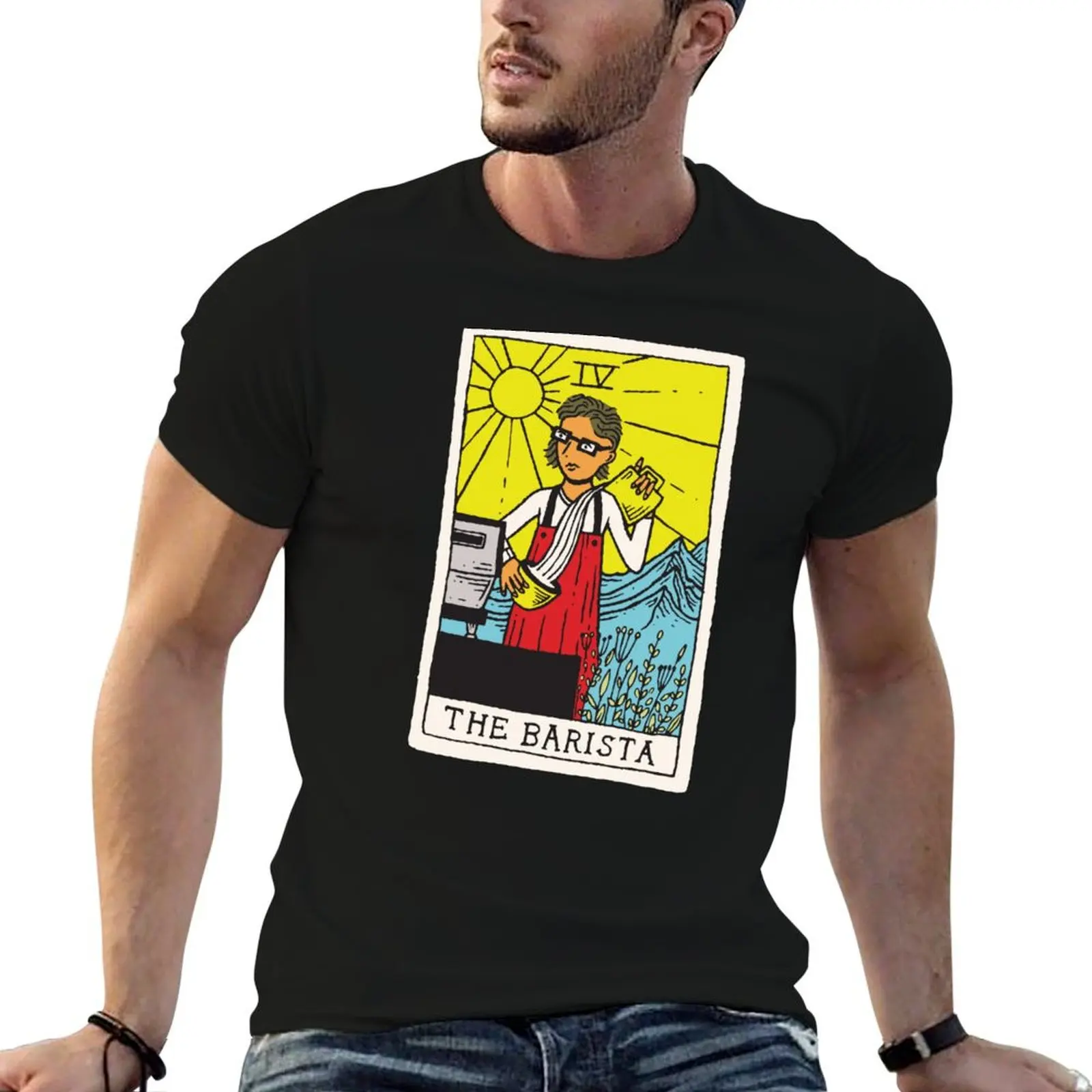 

The Barista Tarot Card T-Shirt man t shirts graphic anime tshirt T-Shirt