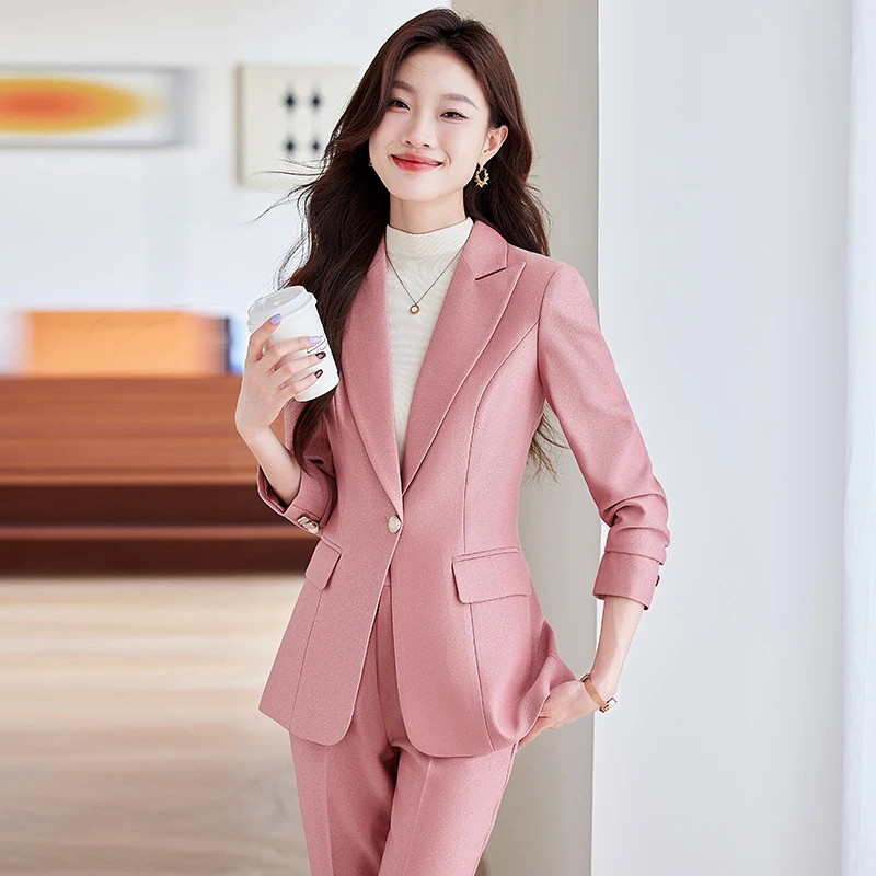 

Ladies Elegant Styles Pantsuits for Women Office Business Work Wear with Pants and Jackets Coat Professional Career Trousers Set