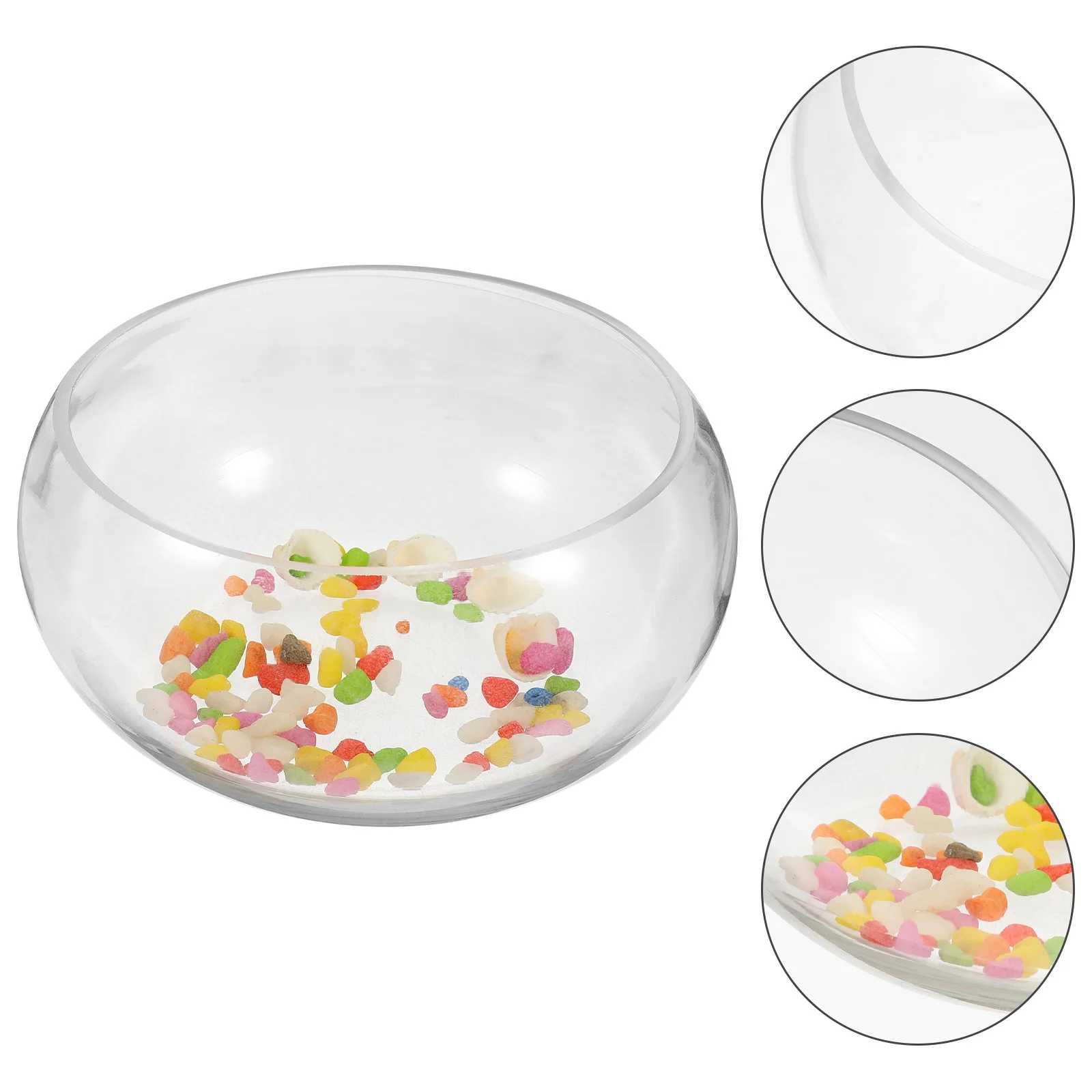 

1Set Fish Bowl Round Glass Decorative Fish Tank Aquarium Rocks Clear Indoor Ornament Aquarium Rocks Goldfish Bowl