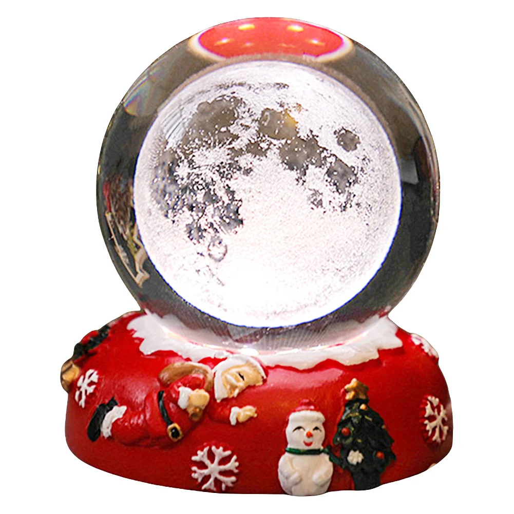 Boule de Clip 3D avec Base en Bois de Noël, Père Noël, Lampe, Cerf, pour la Décoration de la Maison et de la Chambre, 6cm