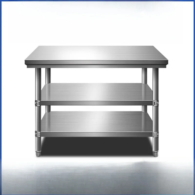 workbench Workshop workbench Kitchen thickened vegetable cutting and charging table Stainless steel kitchen countertop
