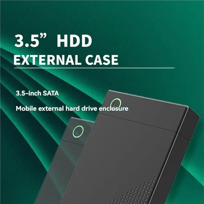 【HASD】حافظة محرك الأقراص الصلبة مقاس 3.5 بوصة، حافظة USB 3.0 SATA HDD حتى 20 تيرابايت مع محول طاقة UASP 12V 2A بقابس أمريكي