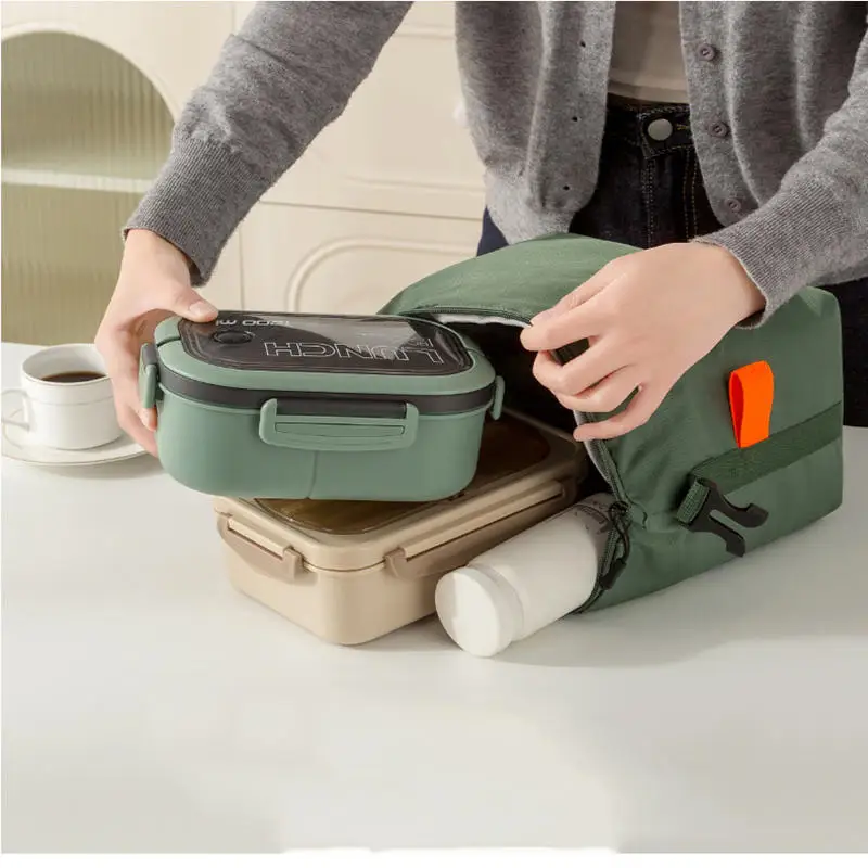 حقيبة عصرية معزولة، عامل مكتب، حقيبة صندوق غداء ذات سعة كبيرة، حقيبة بينتو تحمل يد الطالب