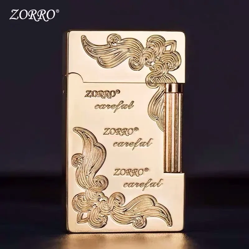 Zorro New Original Genuine Kerosene Loud Sound Lighter Steel Wire Drawing Gasoline Engine Smoking Pipe Lighters Gift for Men