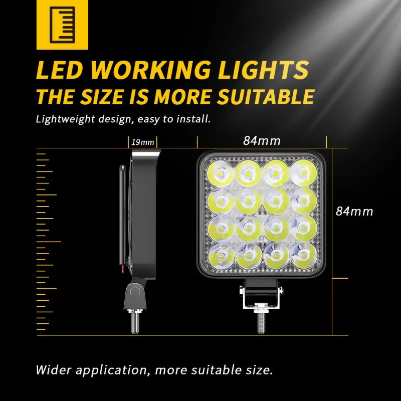 Picture 3: Volodymyr 12V LED Light Bar 48W Mini LED Work Light Off Road Spotlight for Jeep Truck 4X4 Car SUV ATV Barra LED Headlights