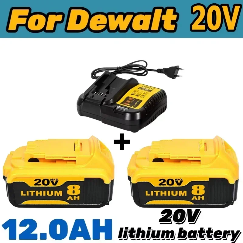 Substituição da ferramenta elétrica da bateria de lítio 20v 6a \ 8a \ 12a max para dewalt dcb184 dcb181 dcb182 dcb200 20v 18v 20v bateria de lítio