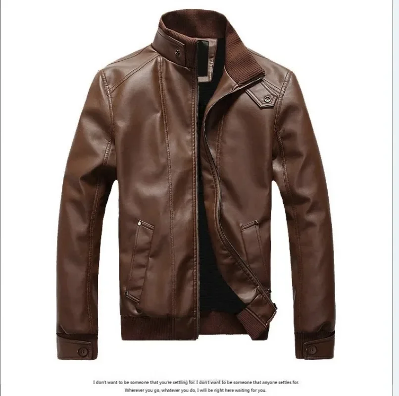 Spring Autumn and Winter New Mens coats Slim Fit Motorcycle Mens Leather Jacket Fashion