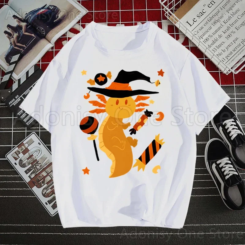 

Анатомия мексиканского аксолотля Kawaii Забавная футболка для мужчин Унисекс Аниме Мультяшный дизайн Мужская футболка Homme Летние топы с коротким рукавом