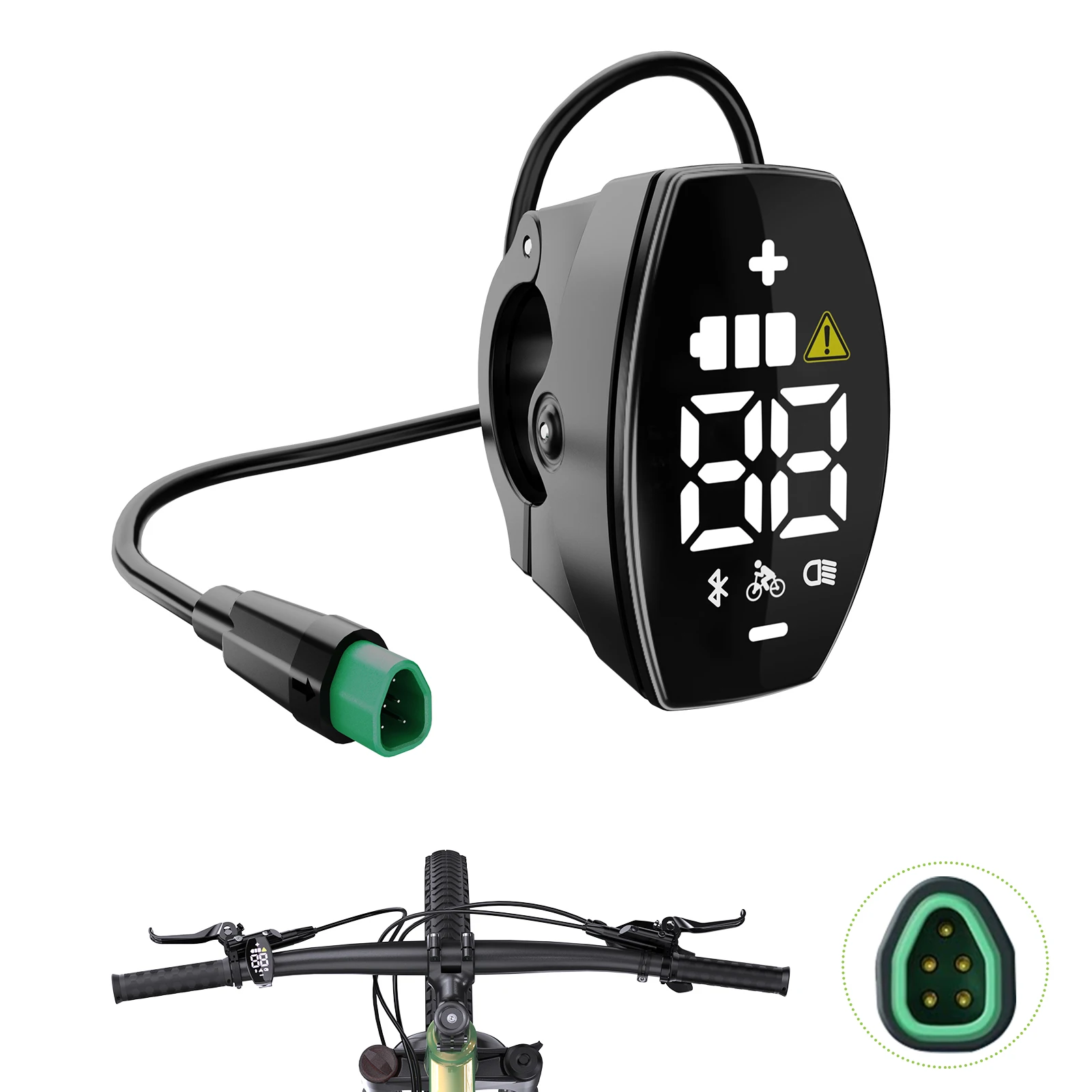 E-Bike VD03 Display HD LED-Bildschirm Motoranzeige CAN-Protokoll für BAFANG Mittelmotor-Teile mit 5-Pin Dreieckstecker