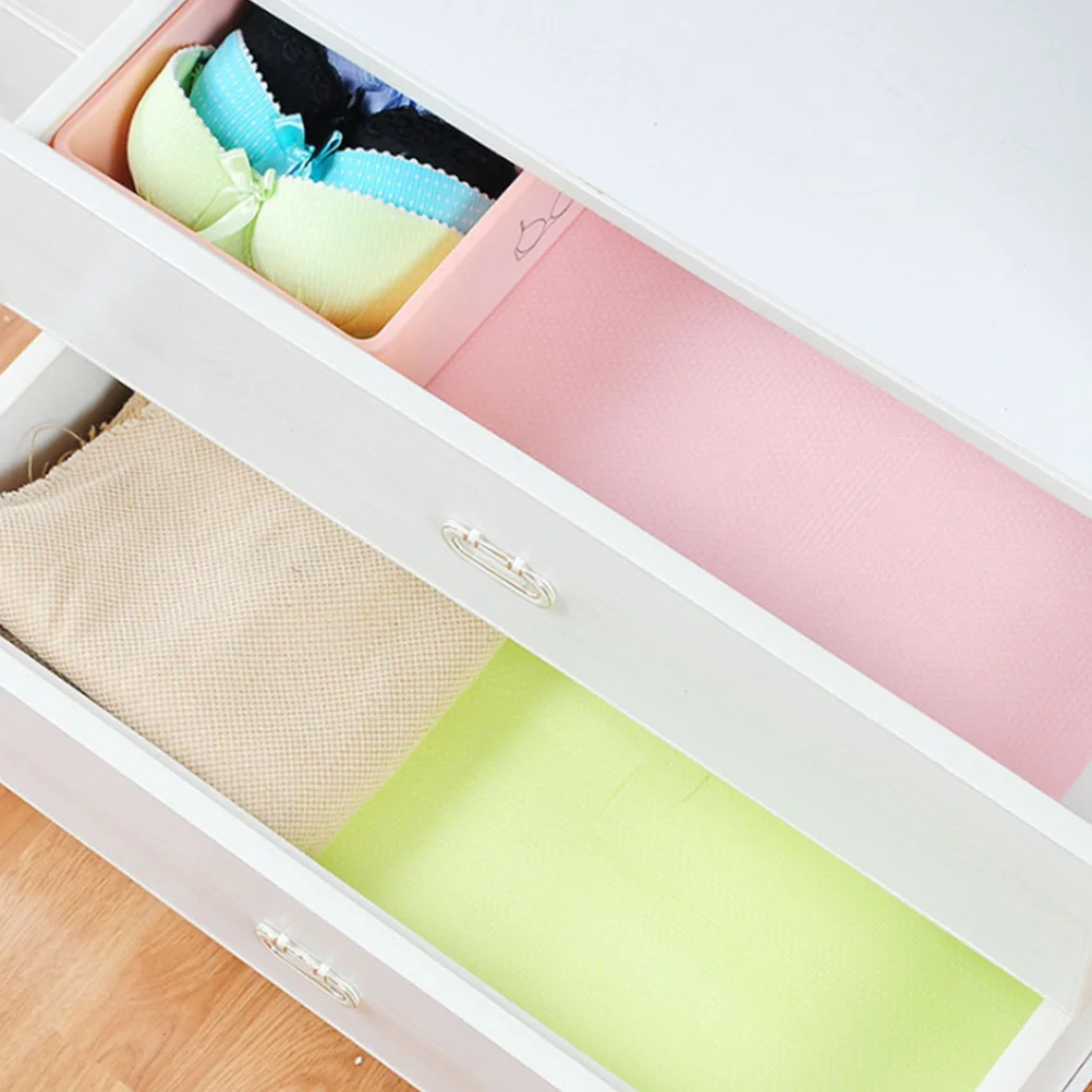 

10pcs Non Slip Cabinet Mats Stain Resistant Refrigerator Mat Cuttable Liners Kitchen Bathroom Bedroom Office PVC