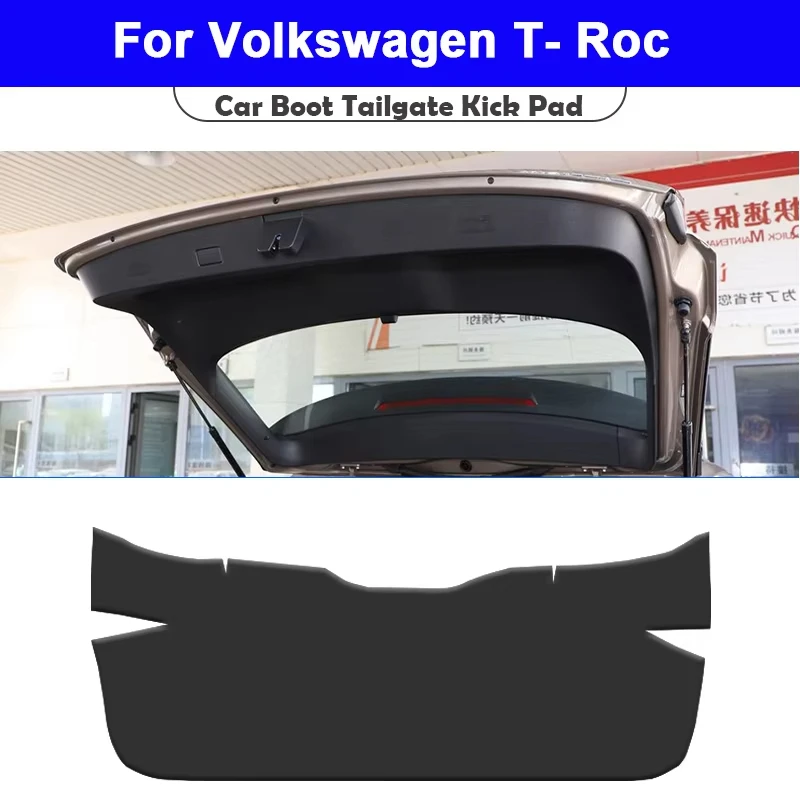 

For Volkswagen VW T-Roc 2018-2025 Trunk Tailgate Guard Pad Leather Rear Trunk Door Protective Car Interior Accessories