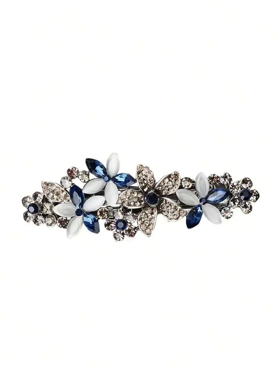 

Vintage Style Floral Rhinestone Hair Barrette For Women Boho Hair Clip Accessory