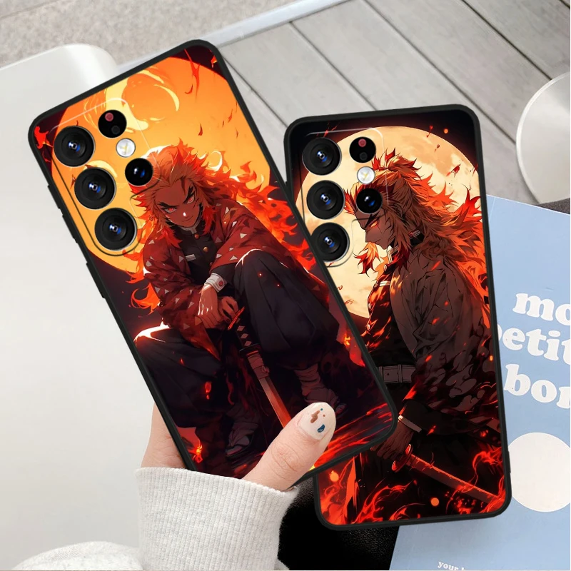 Kyoujurou Demon Slayer Cool For Samsung Galaxy S24 S23 S22 S21 S20 FE S10e S10 S9 Ultra Plus Soft TPU Black Phone Case