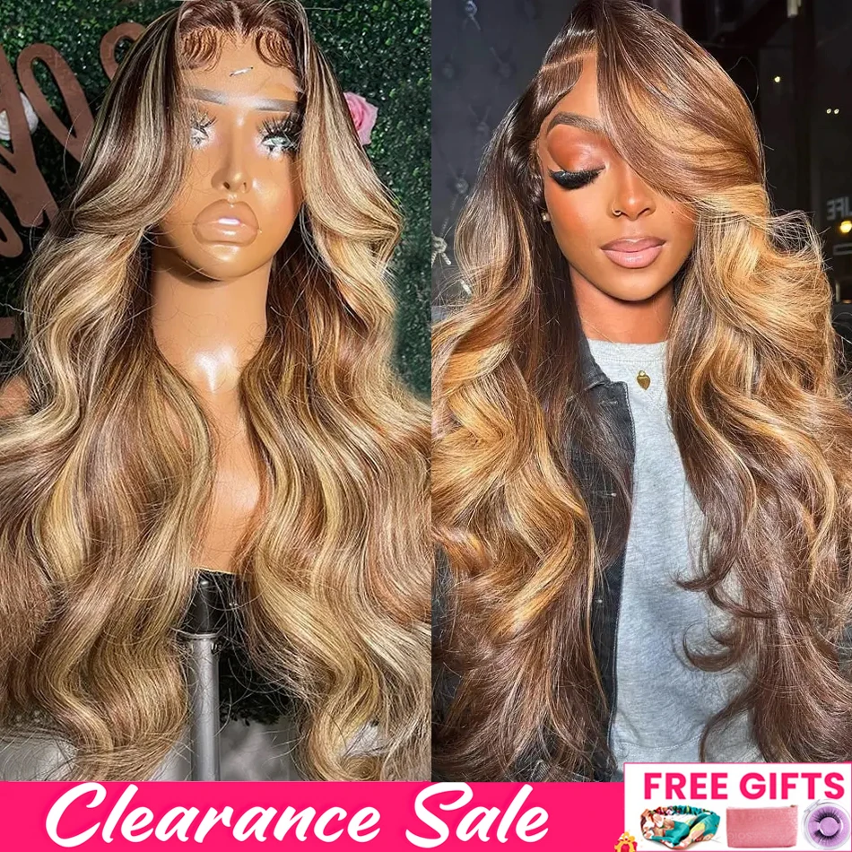 Highlight Wig 100% Human Hair 13x6 Hd Lace Frontal Wig 13x4 Honey Blonde Body Wave Lace Front Wigs Woman 100%human Hair Quality