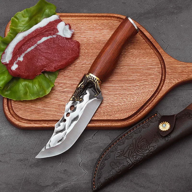 Chef Boning Knife Slicing Meat Fish Cleaver Knife Cut Fruit Vegetables Butcher Knife Wood Hand Hand Forged Blade Kitchen Knives