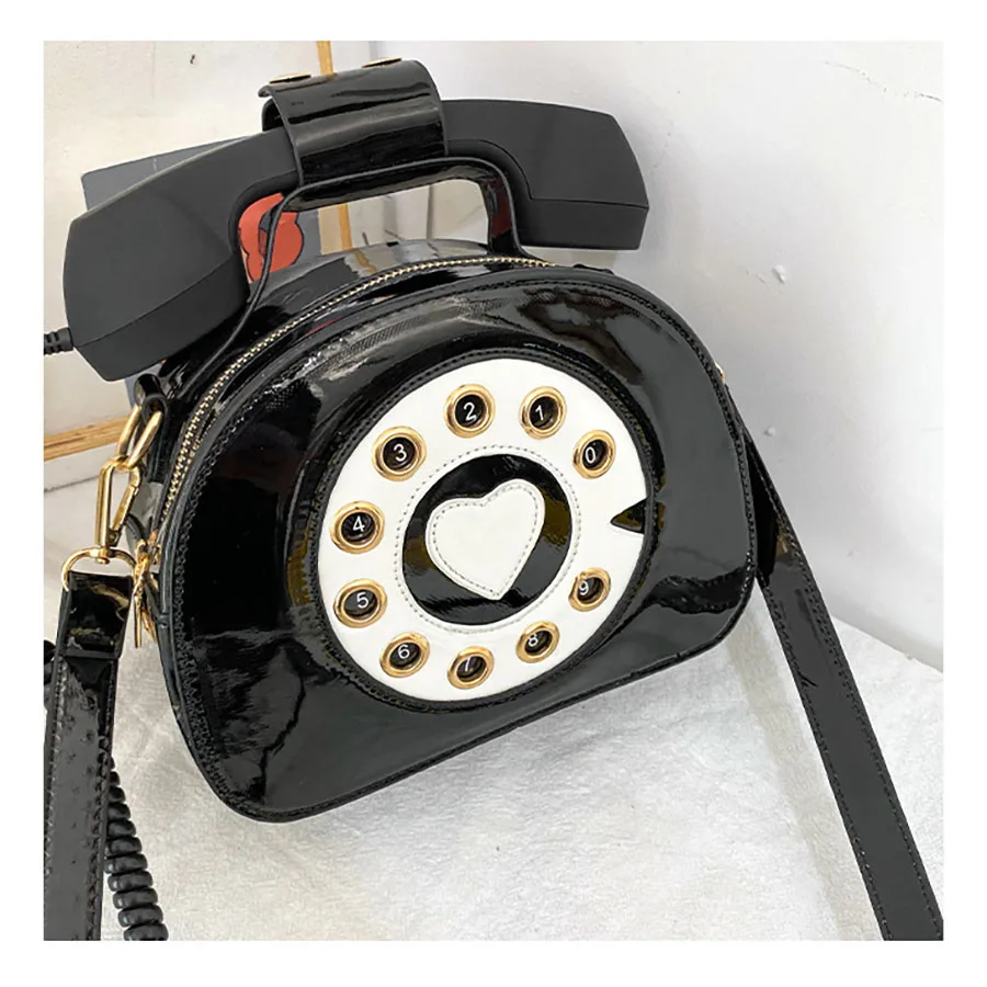 New Fashion Creativity Cute Cartoon Telephone Radio Tote Commuter Capacity Shoulder Underarm Lazy Woven Bag