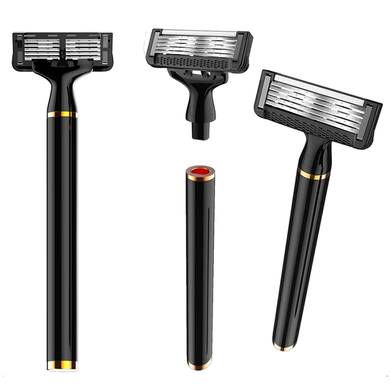 

S606L Men's Handle Razor 5+1 layers Manual Shaver High Quality 1 Handle 2 Rotatable Cutter Heads