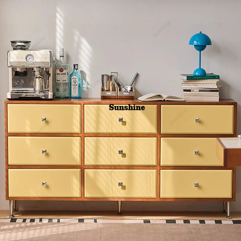 

Medieval nine-chest cabinet solid wood storage cabinet bedroom locker