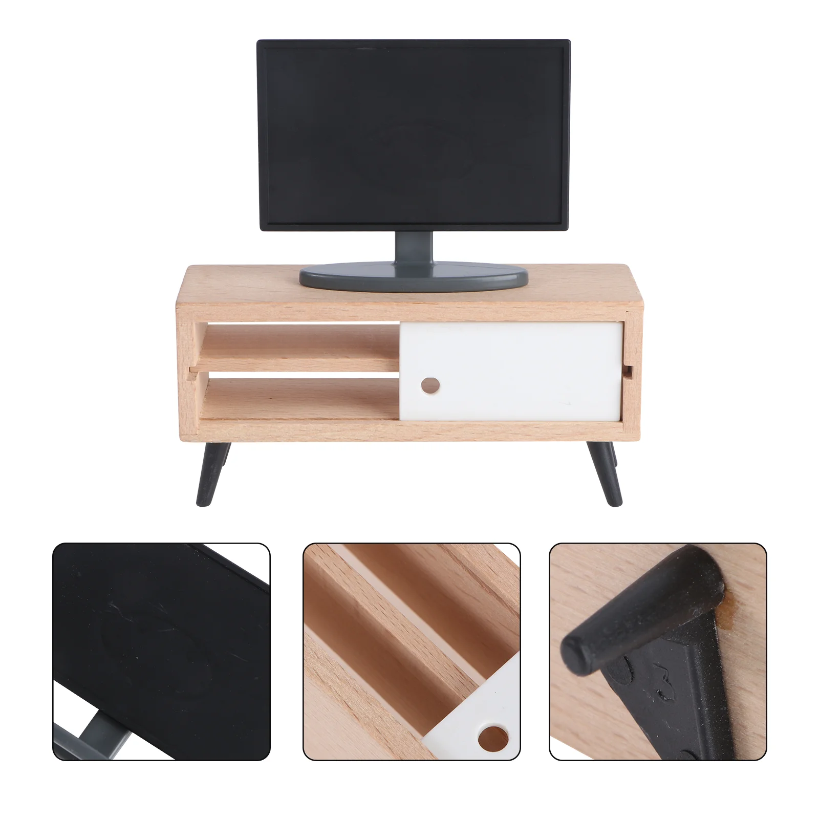 Mini Layout Prop Model Furniture Decor Baby Toys Accessories Gift for Kids Ornament Wood Television Child