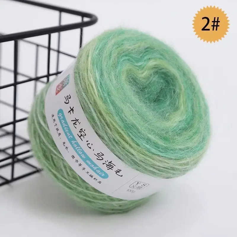 5Pcs mohair gradual change color wool ball knitting scarf hand knitting DIY wool knitting sweater gift for girlfriend