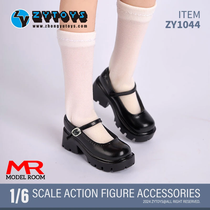 ZYTOYS ZY1044 ZY1041 ZY1030 1/6 School Girl Black Leather JK Uniform Shoes Model  Fit 12\'\' Female Soldier Action Figure Body