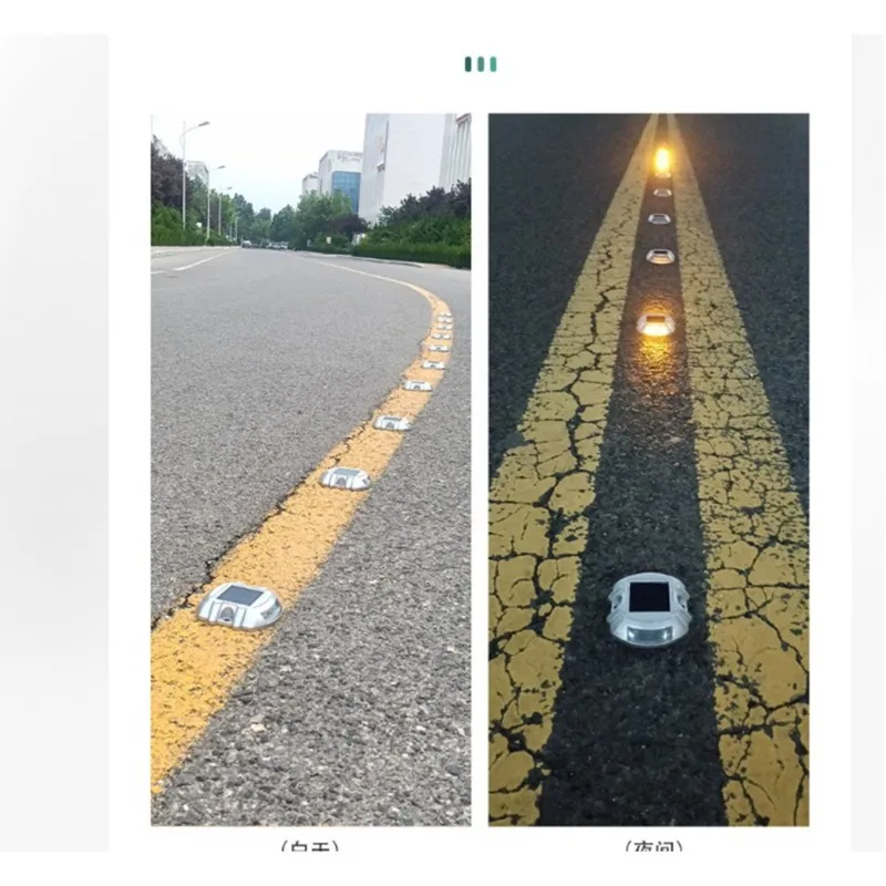Eco Friendly LED Solar Powered Road Stud Light 2PCS Driveway Warning Lamp For Misty Highways Pathway Dock Lighting System