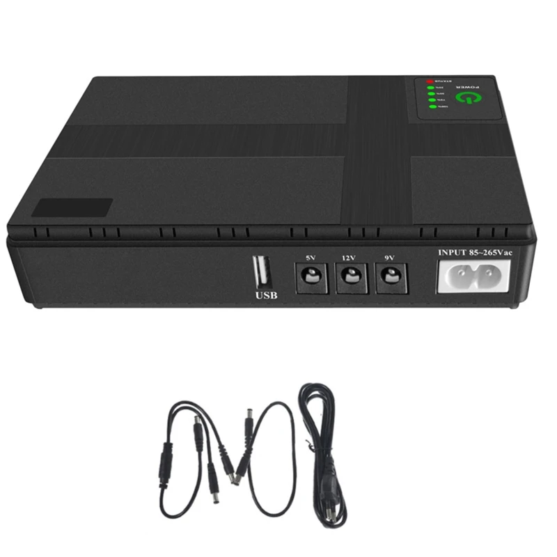 Imagem -03 - Mini Ups Portátil 5v 9v 12v Fonte Alimentação Ininterrupta para Roteador Wifi Adaptador Energia Backup 8800mah