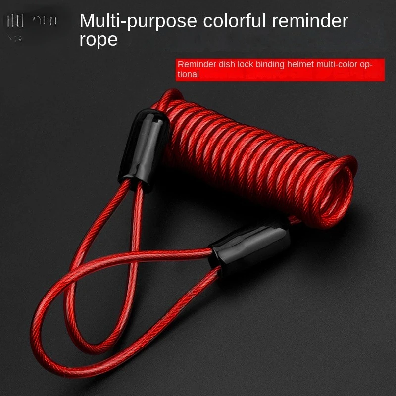 Anti-Theft Motocicleta Roda Disco Lock, Alarme de freio, Saco e Lembrete Primavera Cabo, Moto Bloqueio de Segurança, 1,2 m, 1Pc