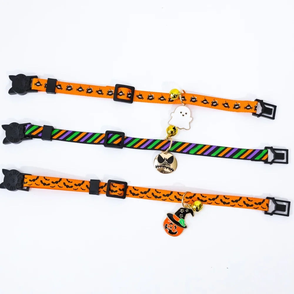 Halloween Adjustable Pet Collars, Dog Necklace, Kitten Pendant, Puppy Products, Accessories, Decoration