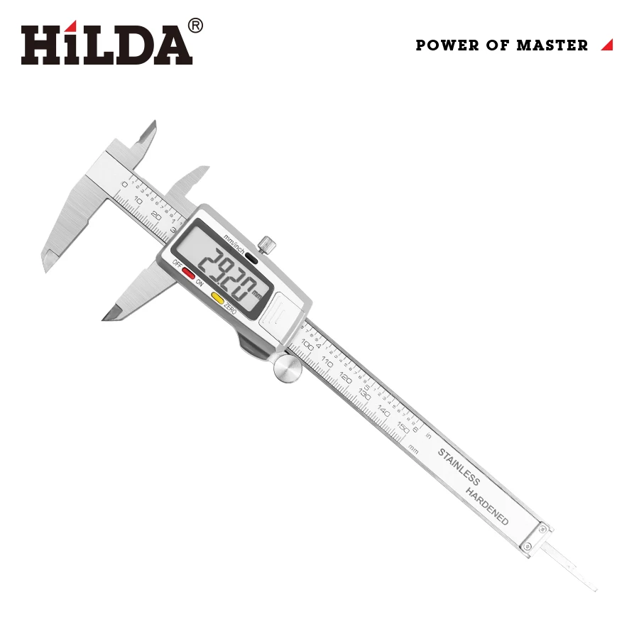 HILDA Digital Vernier Caliper Stainless Steel Electronic Digital Vernier Caliper Metal Micrometer Measuring Tool 150mm