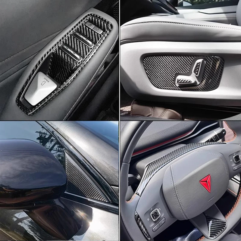 

Внутренняя наклейка для Changan Deepal S05 2025 2026, красное настоящее углеродное волокно