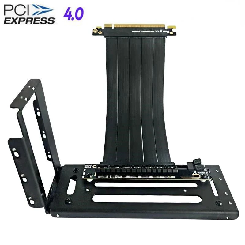 

2024 New Riser White&Black PCI-E x16 ATX PC Graphics Card Vertical Bracket GPU Holder+GEN4 PCIE 4.0/3.0 16X Riser Extender Cable