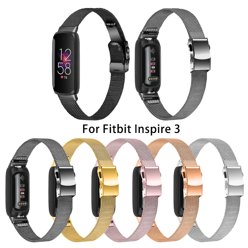 

Ремешок из нержавеющей стали для смарт-браслета Fitbit inspire 3, ремешок для спортивного браслета, аксессуары для фитнес-браслета fitbit inspire 3