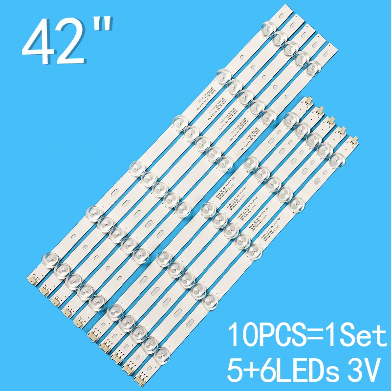 

10pcs LED Backlight strip For LIG Innotek 42 NDE Rev 0.3 A B Type 42LN5100-CP 42LM3450 42LS345T 42LS3150-CA SVL420A60 A-TYPE B