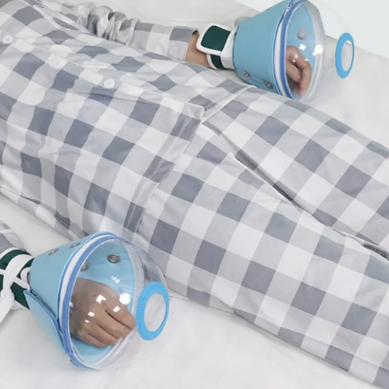 

Перчатки для удержания фонаря, полусферический прозрачный ремень из ПВХ для фиксации запястья для пожилых пациентов с деменцией, дышащий