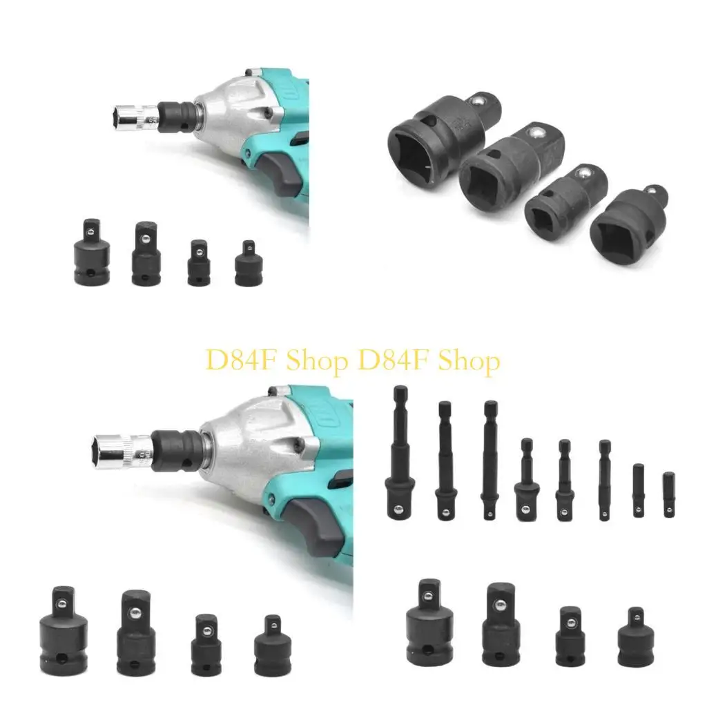 

D84F 12pcs Adapter Adapter Set Empact Grade Murdition Сборка сборки Удлинованный электрический гаечный ключ для и DIY