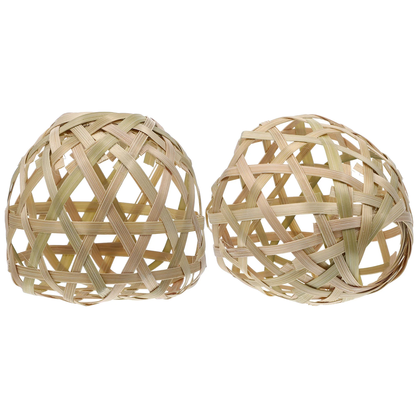 2 Pcs Bamboo Lampshade Indoor Light Cover Bohemian Decor Pendant Covers Cage Table Lantern Accessories Bulb Guard