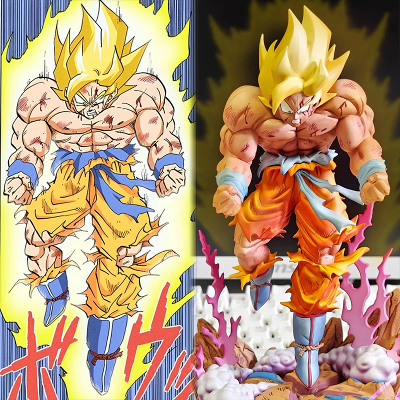 

KAMI Dragon Ball Z Goku Super Saiyan Model Anime Figure Model Collection Toy Ornament Birthday Gifts 28cm