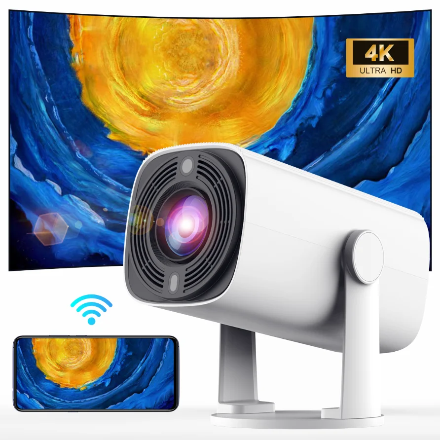 K2N Mini Projector Portable 4K Support with 270° Rotatable Auto Keystone Native 1080P 22000 Lumens Home Cinema pro