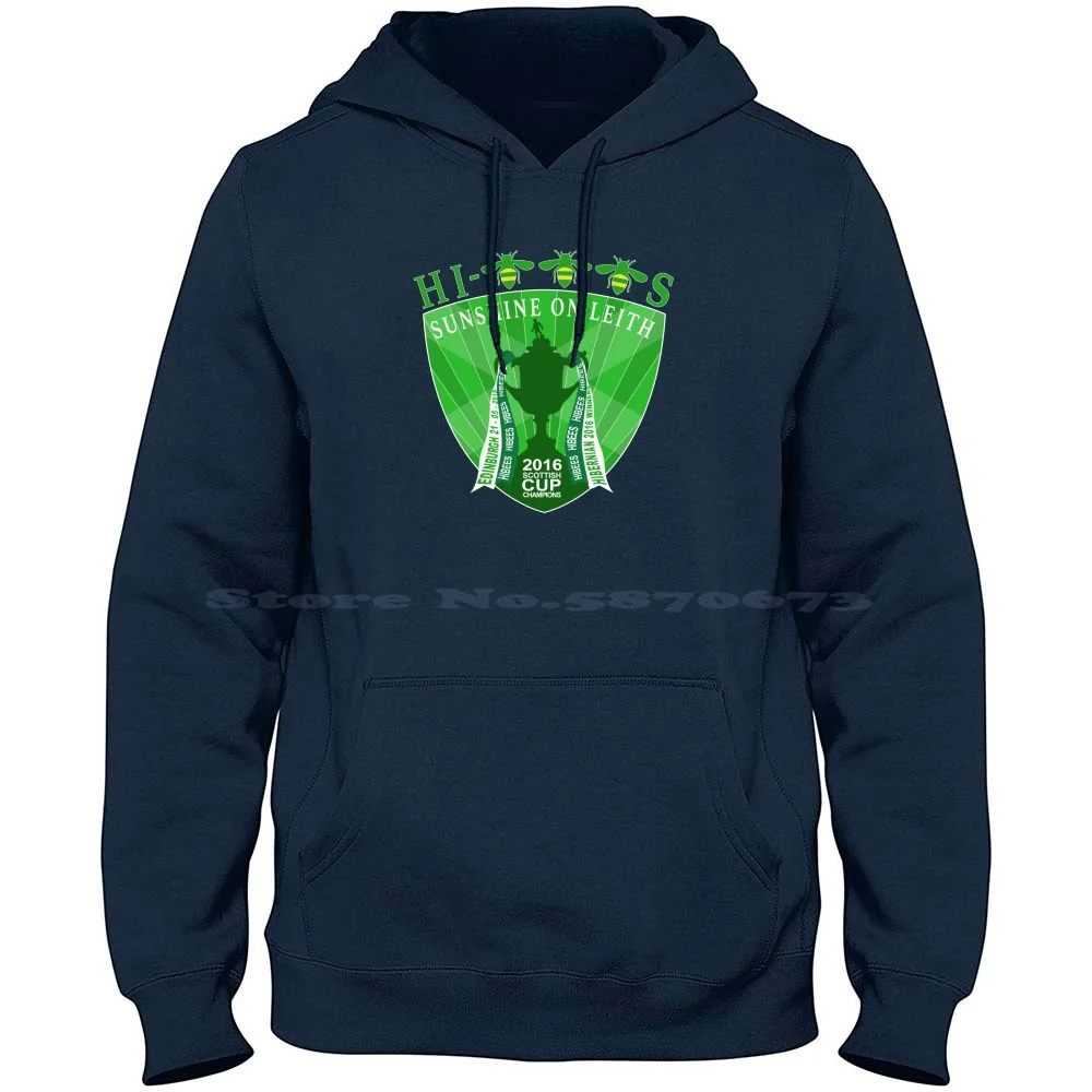 Hi-Bees 100% Cotton Hoodie Hibs Scottish Football Cup Winners Soccer Sport Hi Bees Champions Edinburgh Scotland