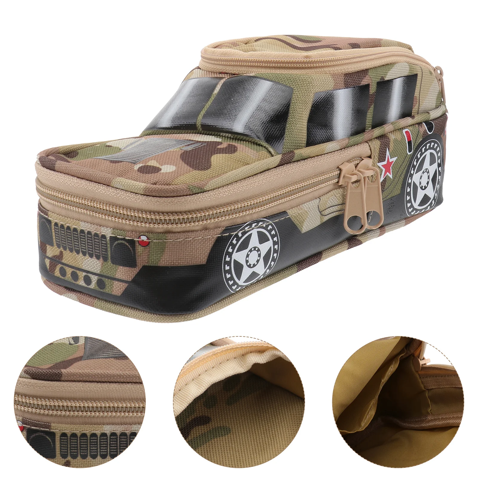 

Creative Pencil Case Stationery Bag Large Capacity Kids ganizer Off Road Cool Design Nylon Material Zipper