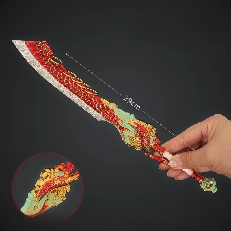 29cm/11.4in Katana Sword NarakaBladepoint Game Peripherals Fish Turned Dragon Weapon Model  Metal Cosplay Ornaments Outdoor Toys