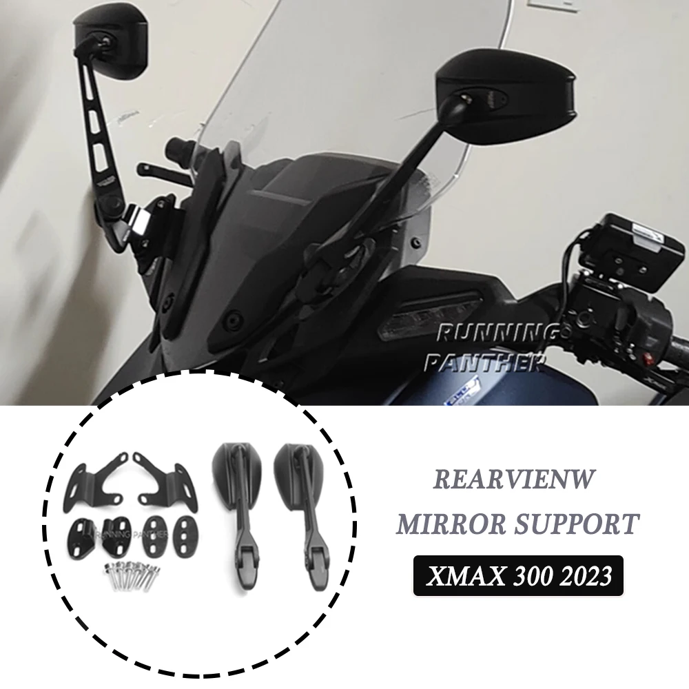 Motorcycle Rear View Side Mirrors For Yamaha XMAX 300 2023 Front Bracket Xmax300 Rearview Holder Rearview Mirrors Bracket