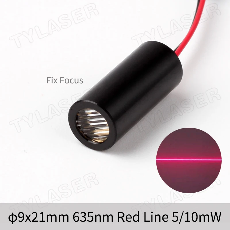 

D9x21mm 3V Collimator 635nm 5mW 10mW Red Line Laser Module PMMA Lens Industrial Grade APC Driver (ECONOMICAL LINE Laser)