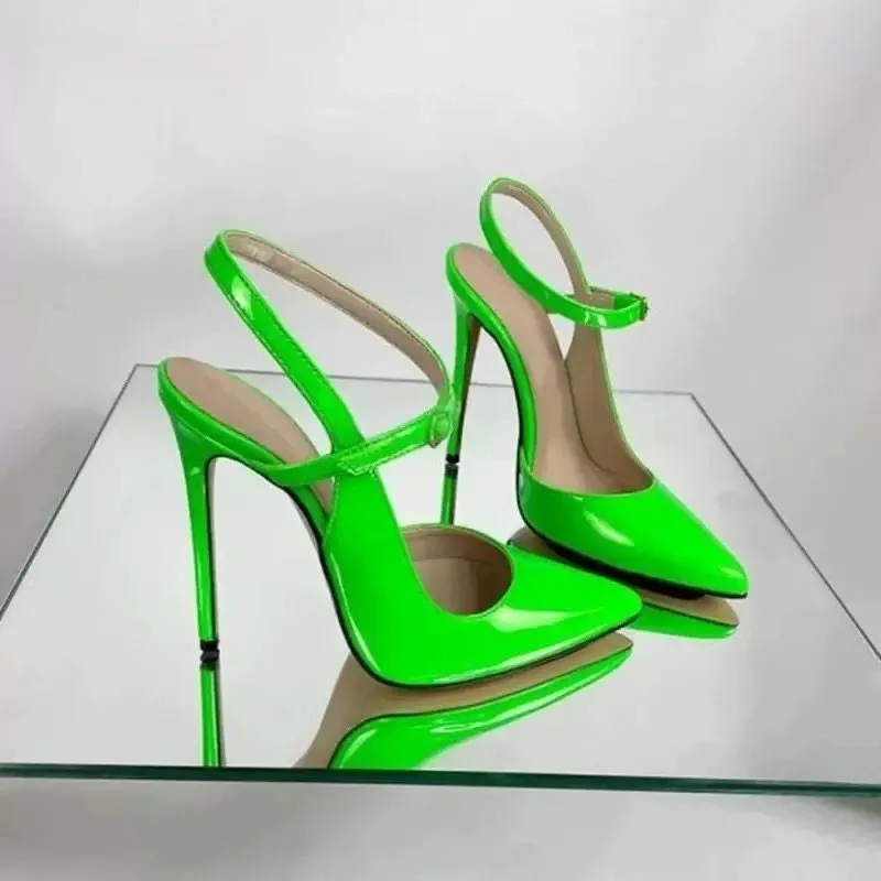 

Новые летние черные босоножки 2026 года на ультравысоком каблуке 12 см со шнуровкой, сексуальные туфли-стилето, туфли с острым носком, элегантная женская обувь