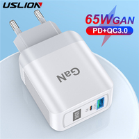 USLION 65W GaN QC3.0 PD3.0 Fast Charger USB Charger For MacBook Pro Universal Type C Charger For iPhone 13 Xiaomi 11 12 Samsung