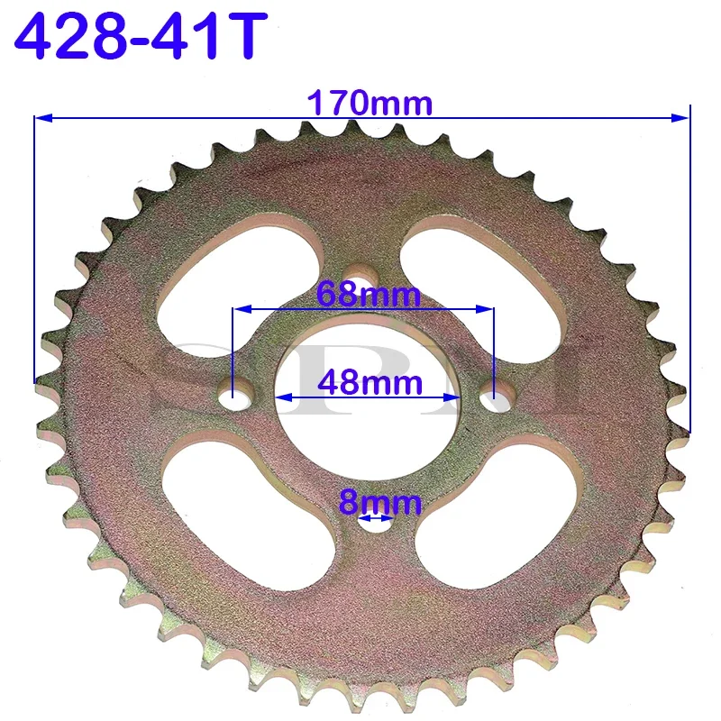 Motorcycle 25T/31T/32T/37T/41T/48T Rear Sprocket 428 Chain Disc 48MM For ATV Go kart UTV Buggy Golf Cart Quad Bike Accessories