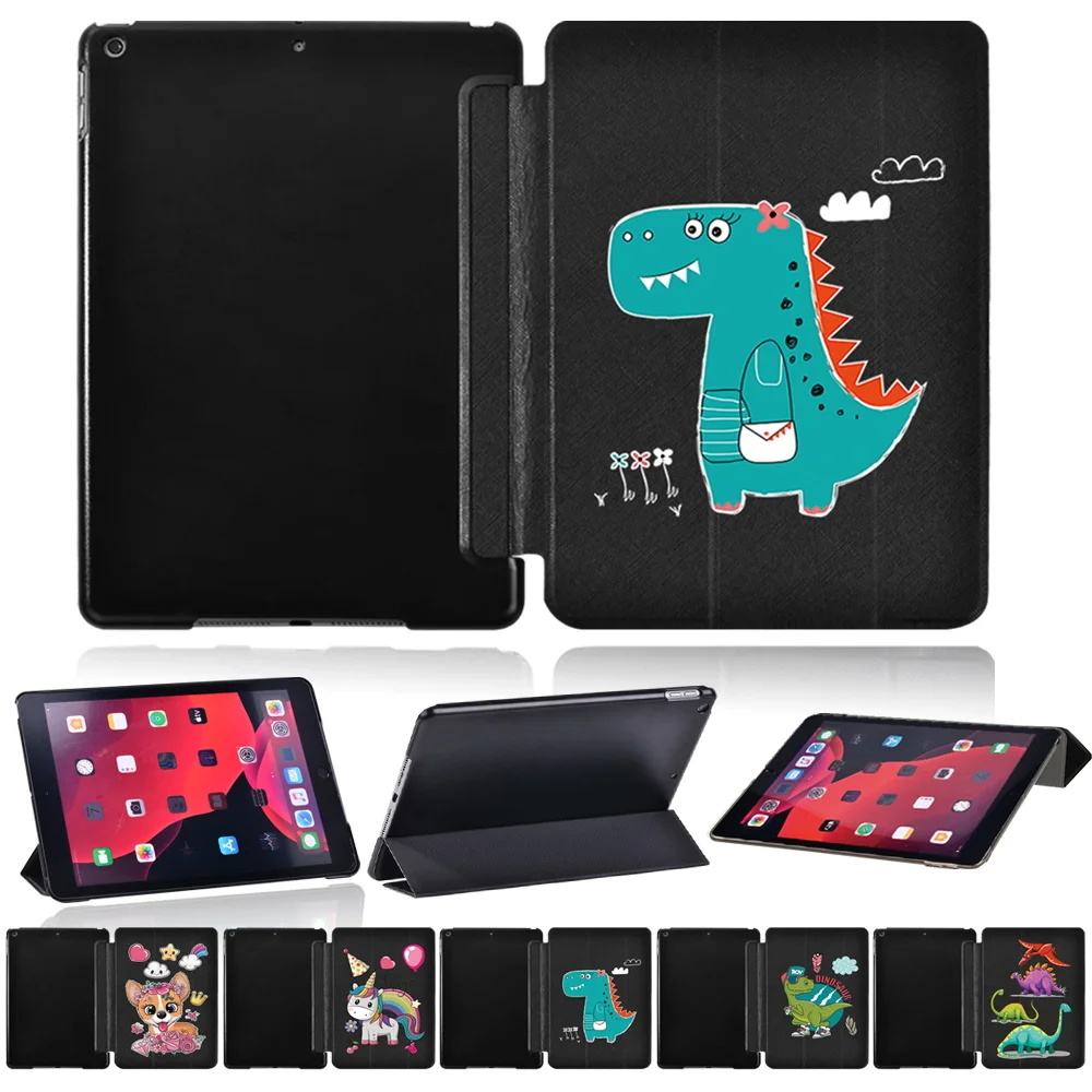 

For Apple IPad Air 1 2 3 4 5 /iPad 5th 6th 7th 8th 9th /Mini 1 2 3 4 5 /iPad Pro 11/10.5/9.7 Cartoon Print Tri-fold Tablet Case